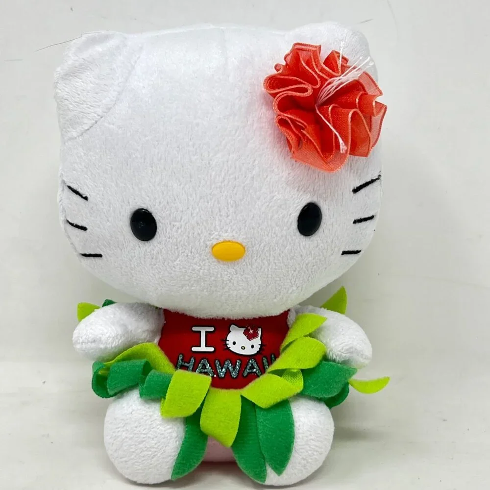 Hello Kitty Set 2 - San Rio Ty Souvenir City Las Vegas & Hawaii Plush Stuffed 6
